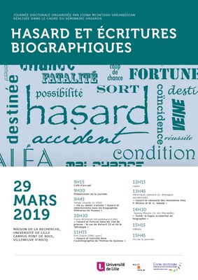 Affiche "Hasard et écritures biographiques"