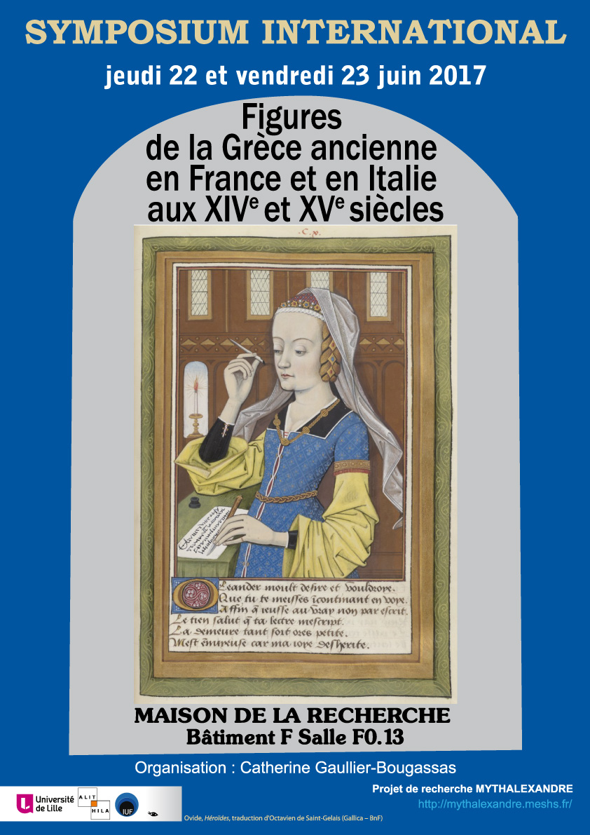 Figures de la Grèce ancienne en France et en Italie aux xive et xve siècles. colloque international 22-23 juin 2017